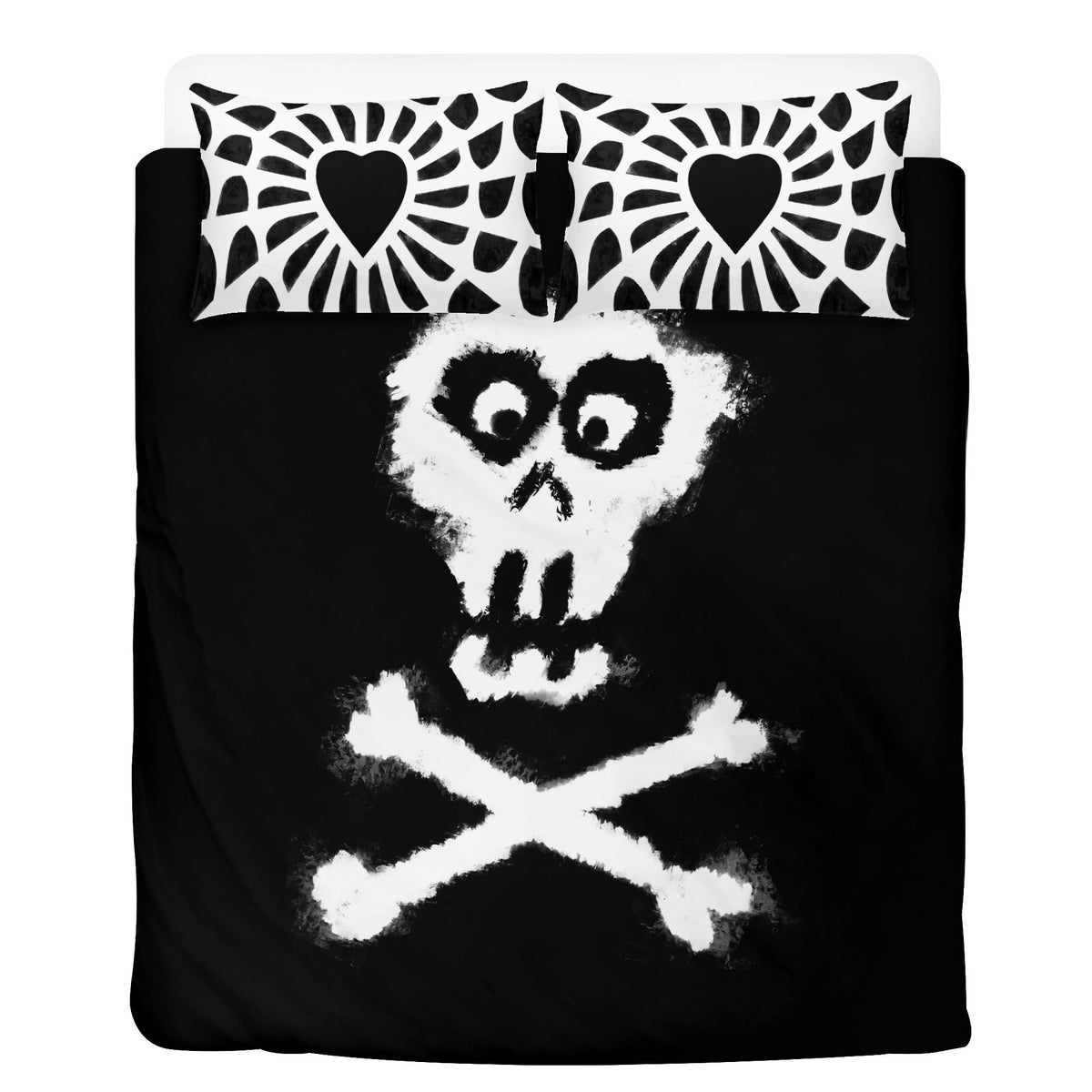 Gothic Skull Print - Three Piece Bedding Set