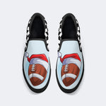 Santa Hat Football Print - Slip On Shoes