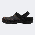 Gothic Golden Spiderweb‑Fur Lined Slippers Sandals