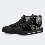 Unisex Retro Tattooed Girl Friedhof Totenkopf Punk Print - High Top Canvas