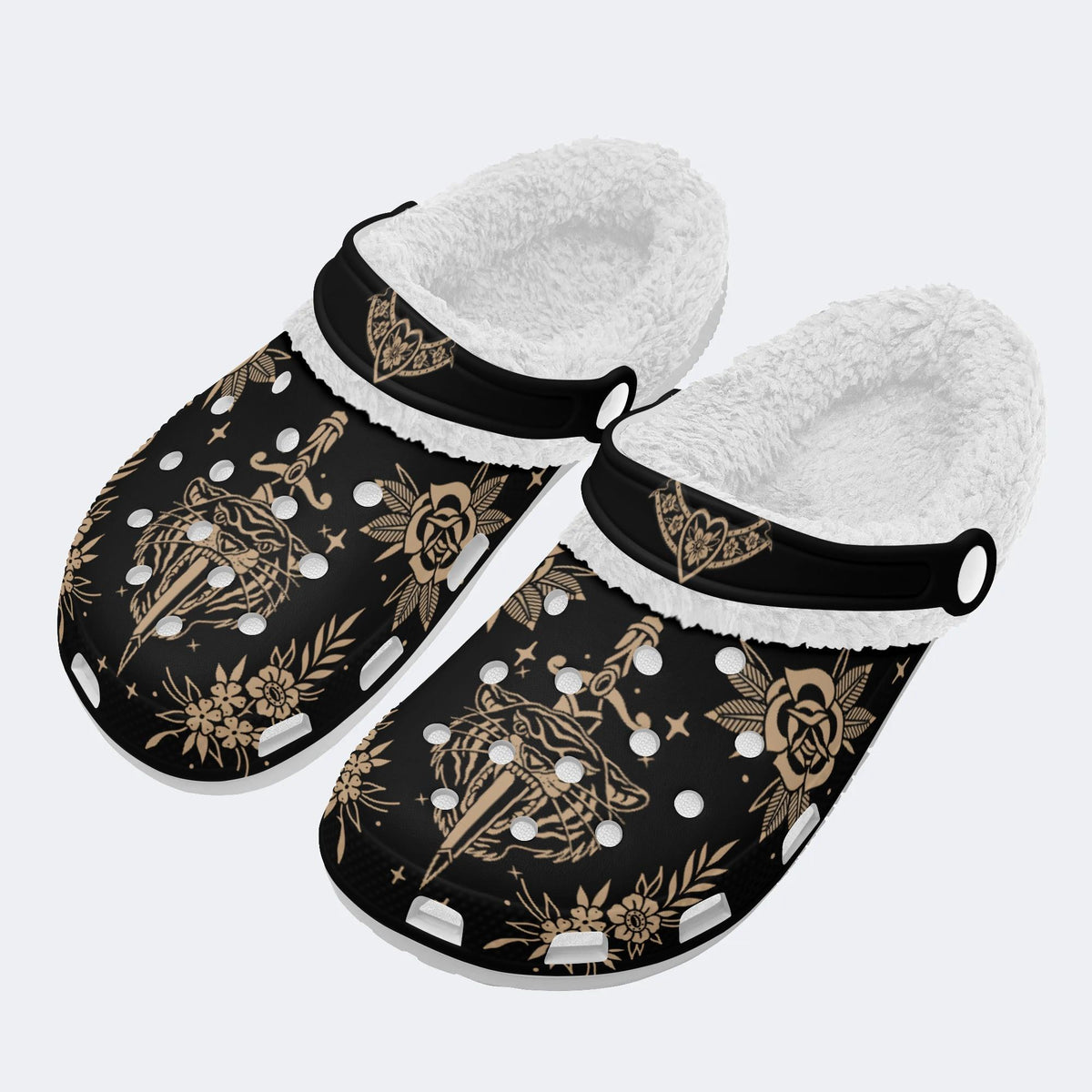 Tiger&Dagger Art Print - Fur Lined Slippers/Sandals