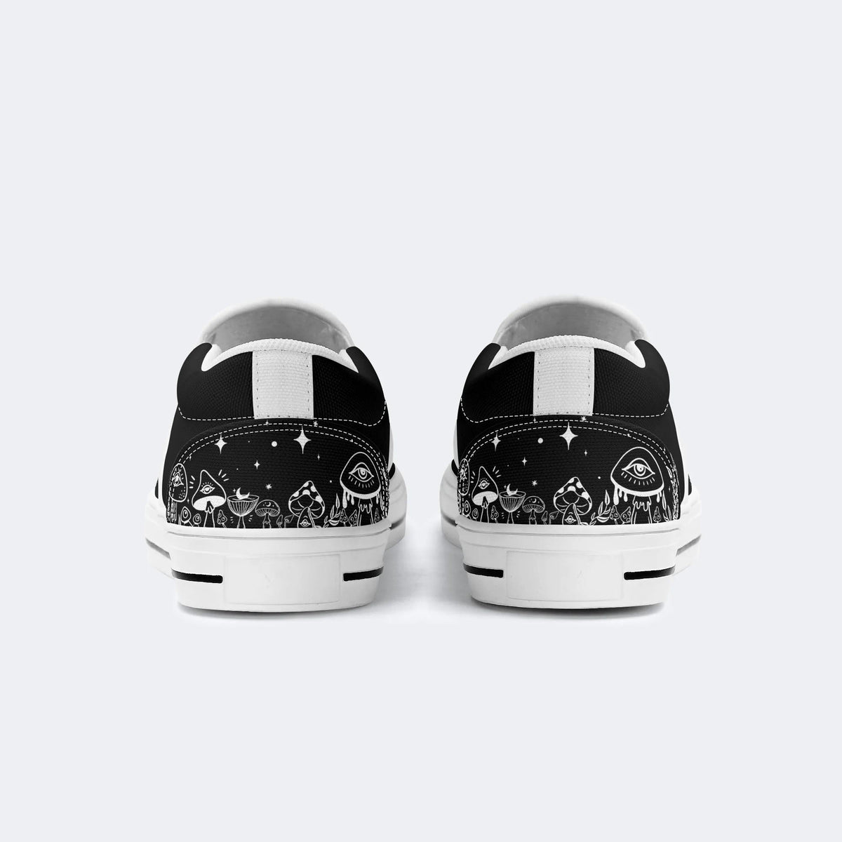 Classic Black And White Snake Print - Slip On Shoes