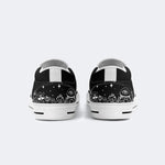 Classic Black And White Snake Print - Slip On Shoes
