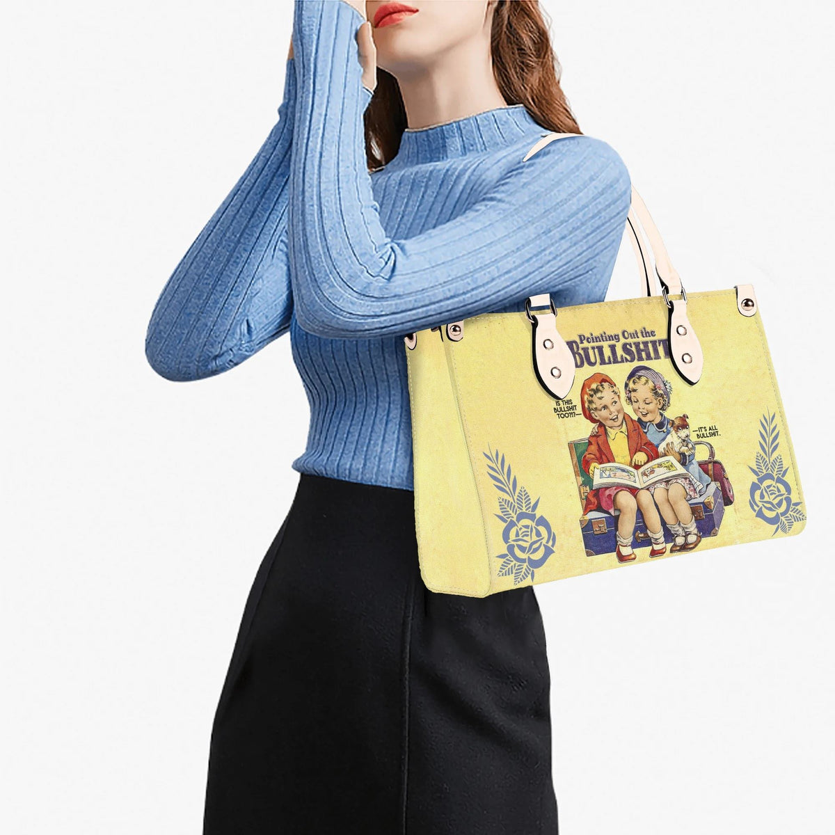 Pointing Out The Bullshit - Leather Handbag