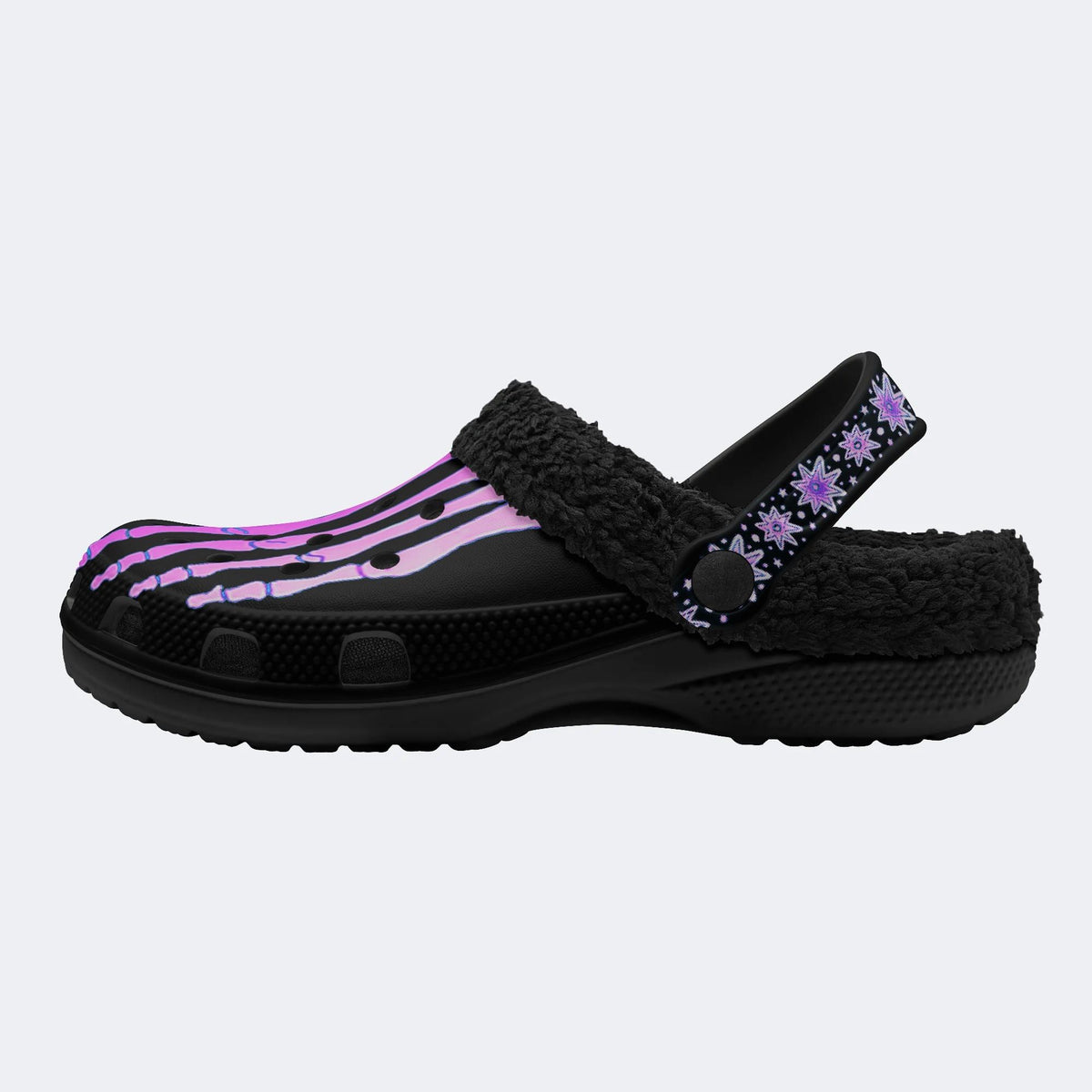 Purple Gradient Skeleton Toes Skull - Fur Lined Slippers/Sandals