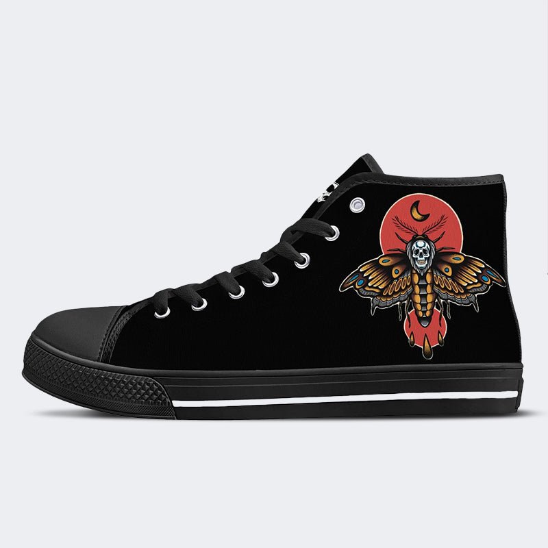 Surreale Todesmotte&amp;Totenkopf - High Top Canvas