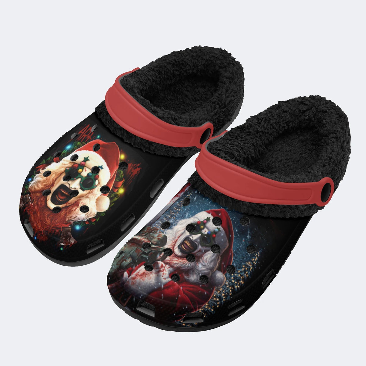 Personalized Santa Claus Ghostface Name - Fur Lined Slippers