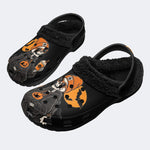 Coffee Halloween Skull - Fur Lined Slippers/Sandals