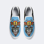 Black Panther And Sword Print - Slip On Shoes