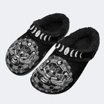 Lunar Mandala Death Moth Print - Fur Lined Slippers/Sandals