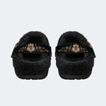 Vintage Moth Floral Print - Fur Lined Slippers/Sandals