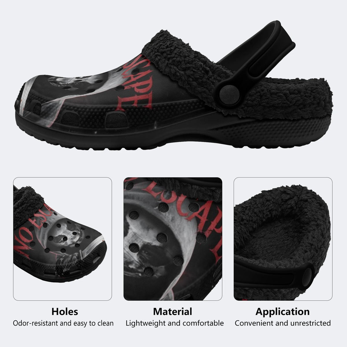 Grim Reaper No Escape - Fur Lined Slippers/Sandals