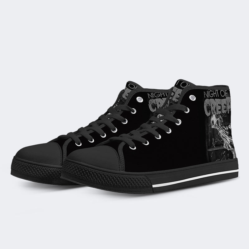 Unisex Vintage Horror Graphic - High Top Canvas