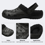 Death Moth Vintage Print - Fur Lined Slippers/Sandals