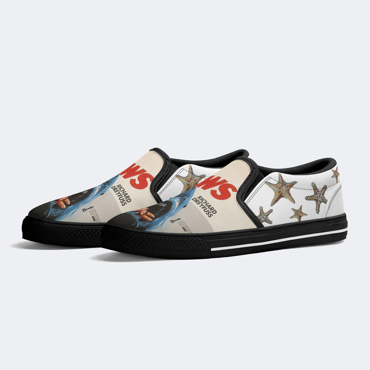 Jaws Retro Poster Unisex Classic Print - Slip On Shoes