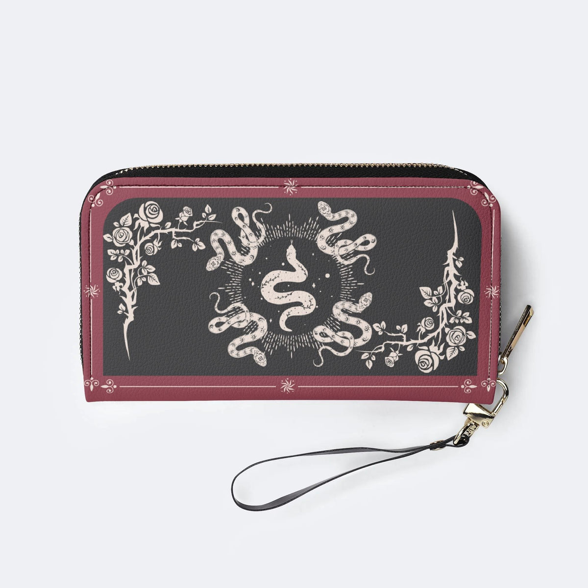 Inscribed Viper Print - Leather Wallet