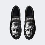 Unisex Black Metal Pinhead Print - Slip On Shoes