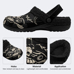 Occult Moth Skull Crescent - Fur Lined Slippers/Sandals