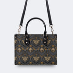 Starry Sky And Moth Print - Leather Handbag