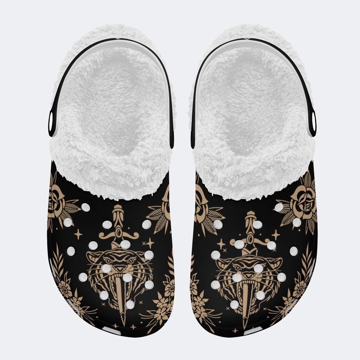 Tiger&Dagger Art Print - Fur Lined Slippers/Sandals