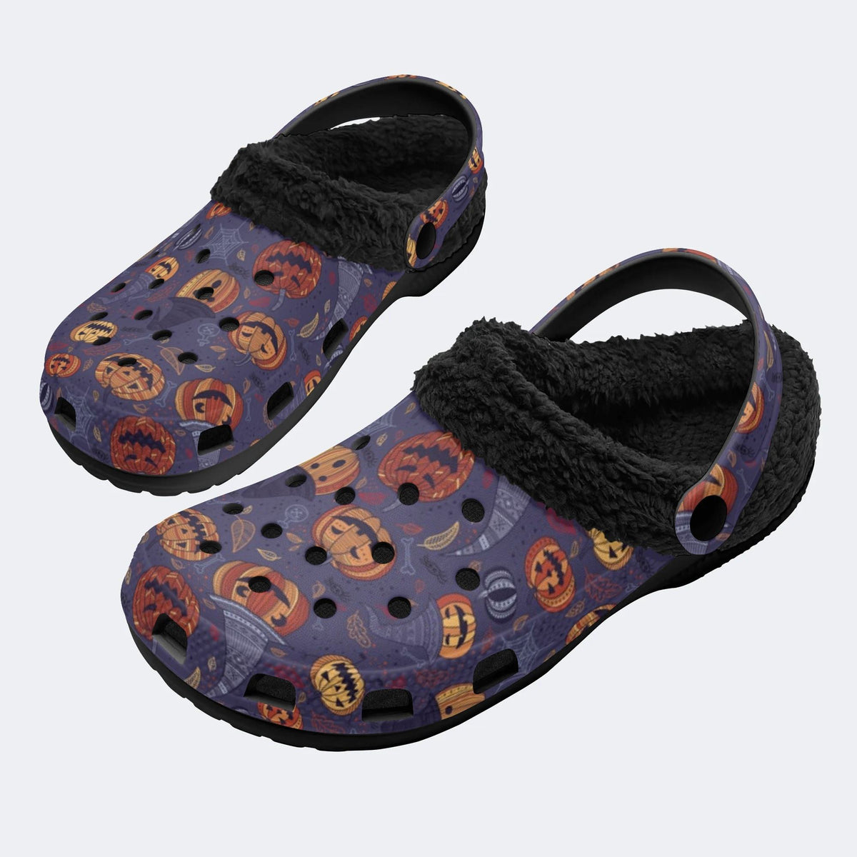 Purple Pumpkin Witch - Fur Lined Slippers/Sandals