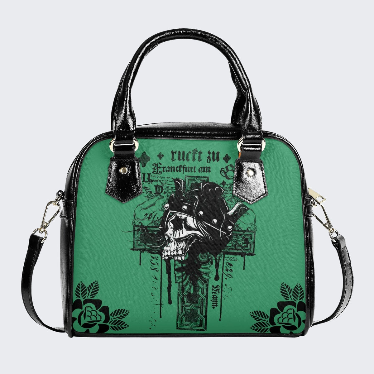 Horror Weird Skull - Leather Shoulder Handbag