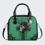 Horror Weird Skull - Leather Shoulder Handbag