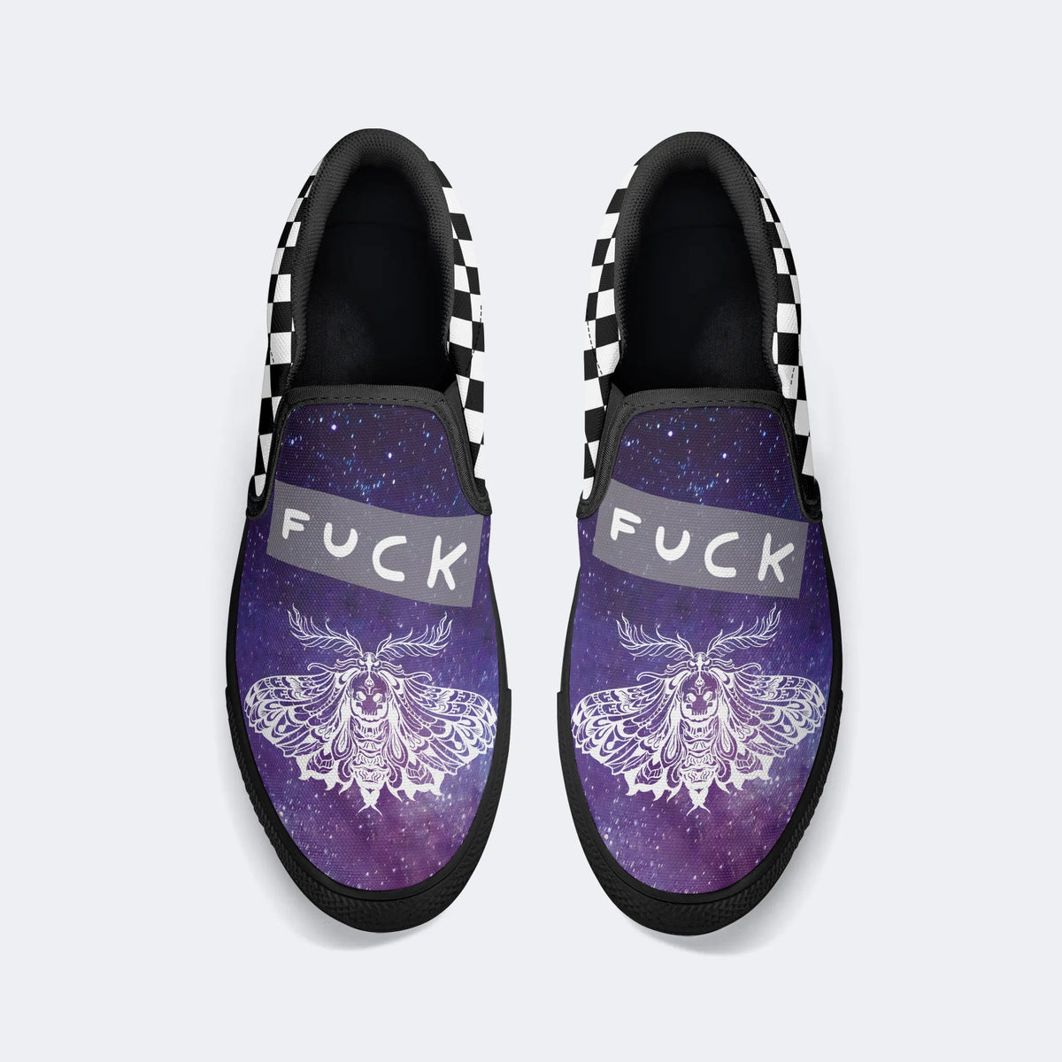 Unisex Death Moth&F*ck Print - Slip On Shoes