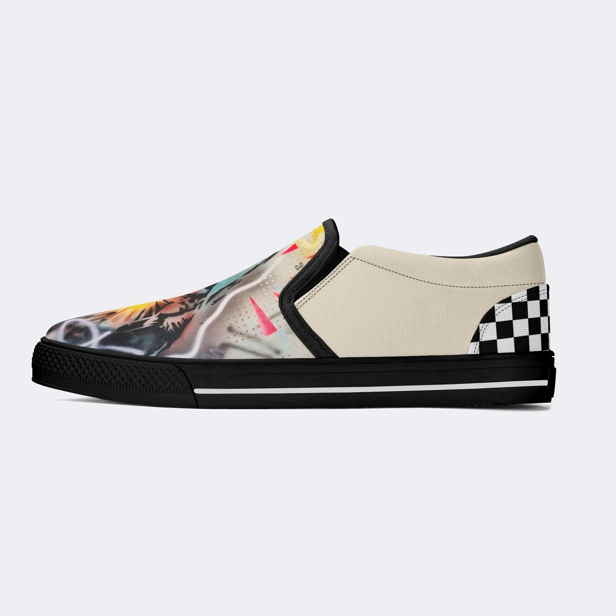 Unisex Catholicism Graffiti Art Print - Slip On Shoes