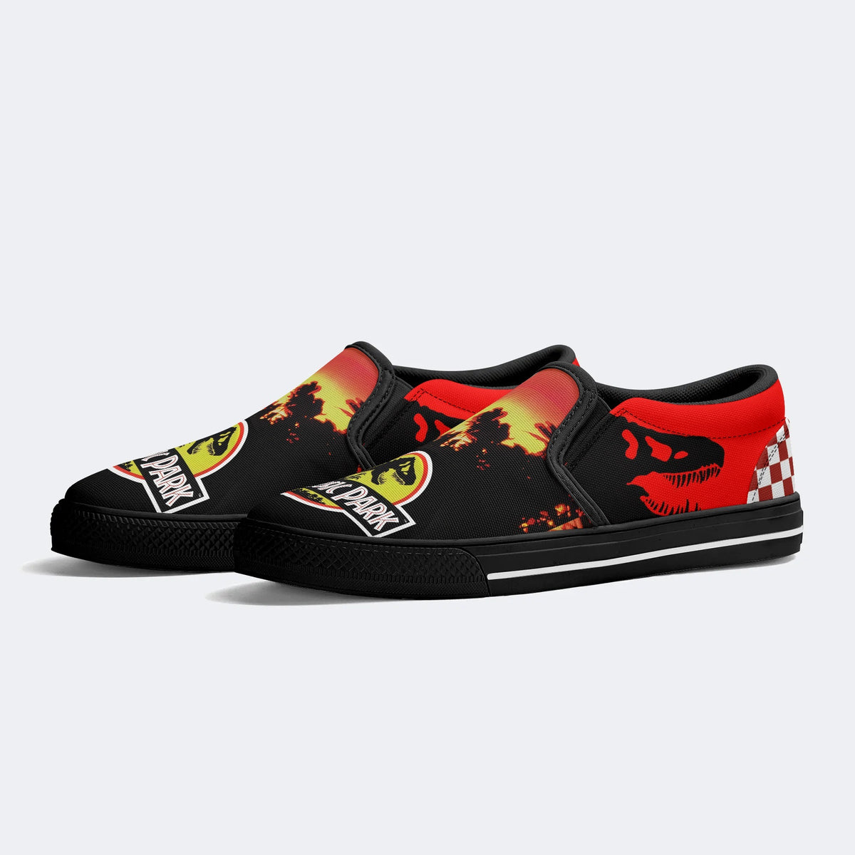 Unisex Jurassic Print - Slip On Shoes