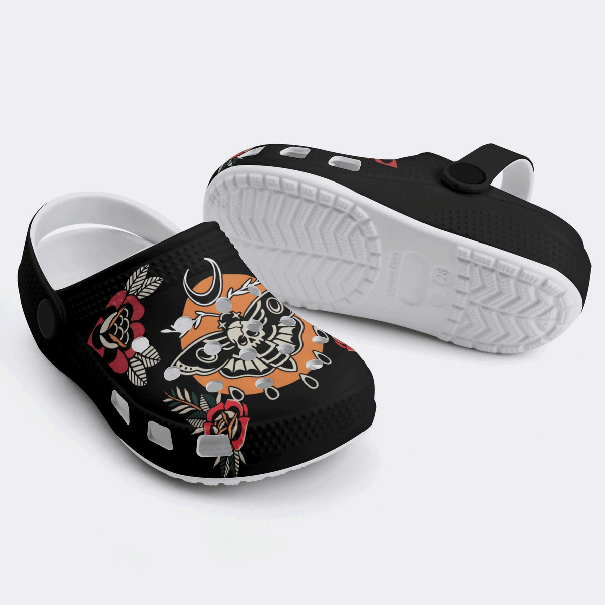 Death Moth Vintage Print - Kid's Slippers/Sandals