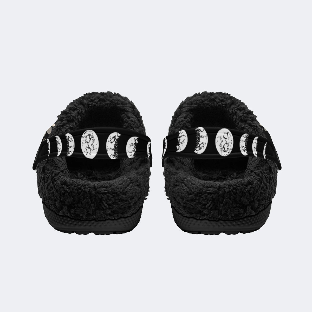 Vintage Floral Moth Print - Fur Lined Slippers/Sandals