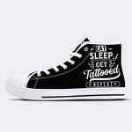 Unisex Eat Sleep Tattoo Wiederholungsdruck - High Top Canvas