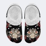 Old School Golden Toad Print - Fur Lined Slippers/Sandals