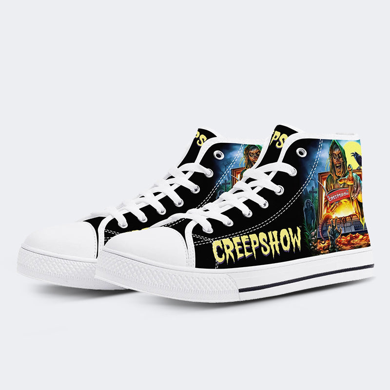 Horror Movie Vintage Graphic Print - High Top Canvas