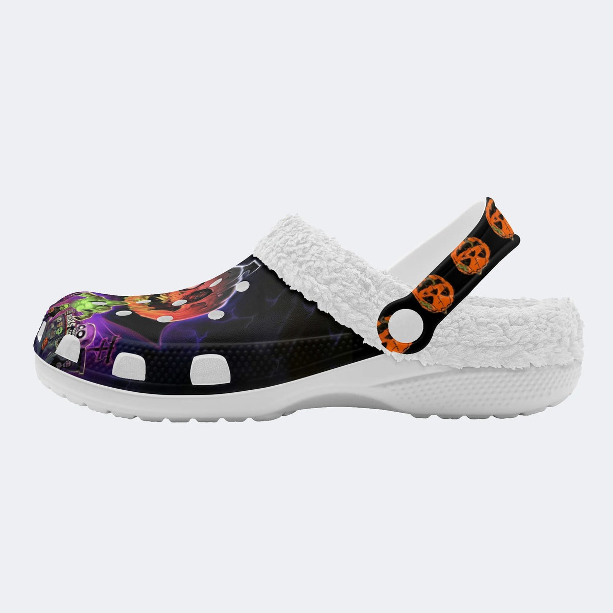 Halloween Horror Night Print - Fur Lined Slippers/Sandals