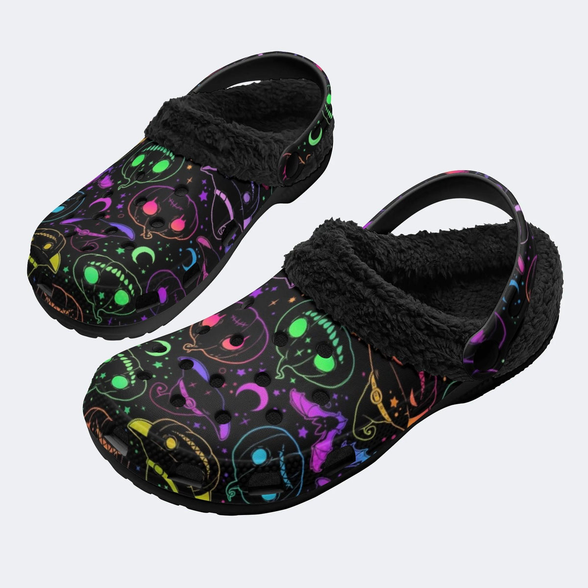 Gothic Witch Moon Star - Fur Lined Slippers/Sandals