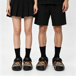 Couple Set-Death Moth Vintage Print - Fur Lined Slippers