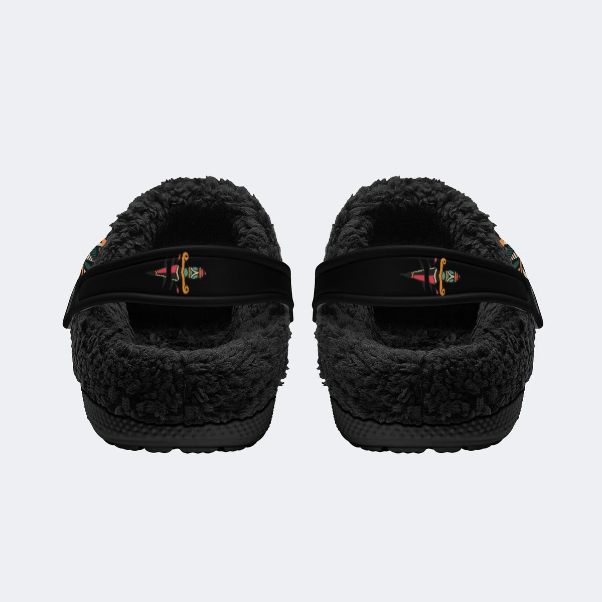 Couple Set-Death Moth Vintage Print - Fur Lined Slippers