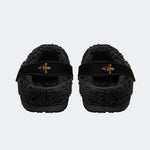 Couple Set-Death Moth Vintage Print - Fur Lined Slippers