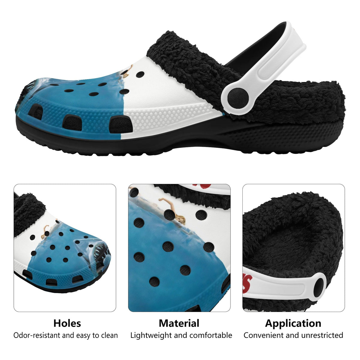 COUPLE SET-Quint's Shark Fishing Jaws - Fur Lined Slippers/Sandals