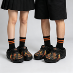 COUPLE SET-Old School Crow Rose Art Print - Fur Lined Slippers/Sandals