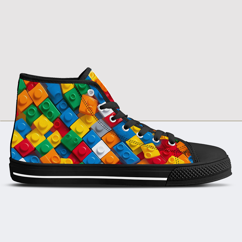 Building Block Print High Tops