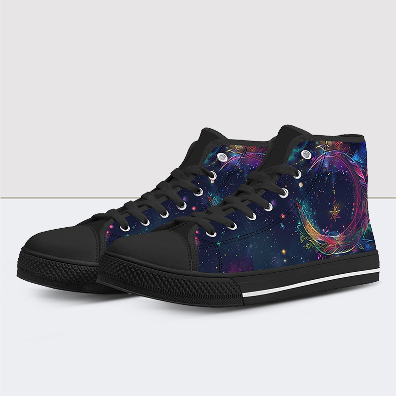 Fantasy Starry Sky And Moon Print High Tops