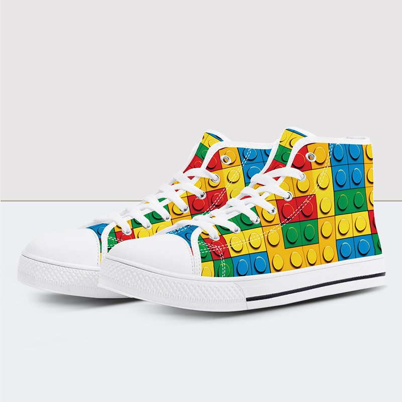 Building Block Print High Tops