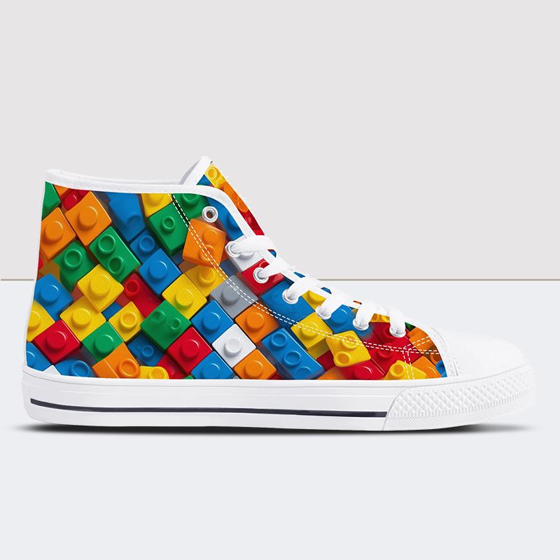 Building Block Print High Tops