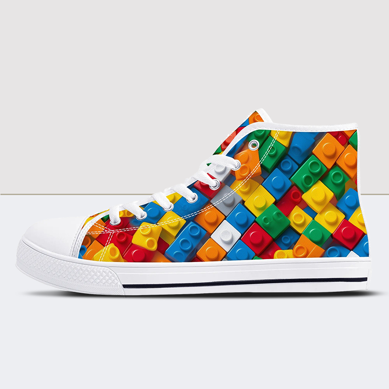 Building Block Print High Tops