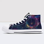 Fantasy Starry Sky And Moon Print High Tops