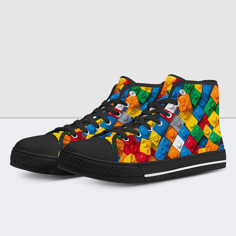 Building Block Print High Tops