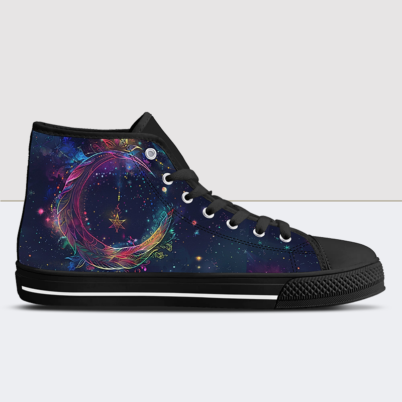 Fantasy Starry Sky And Moon Print High Tops